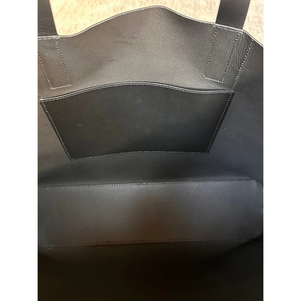 Everlane Day Market Tote Black Italian Leather Shoulder Bag NWT Made in Italy - Picture 5 of 9